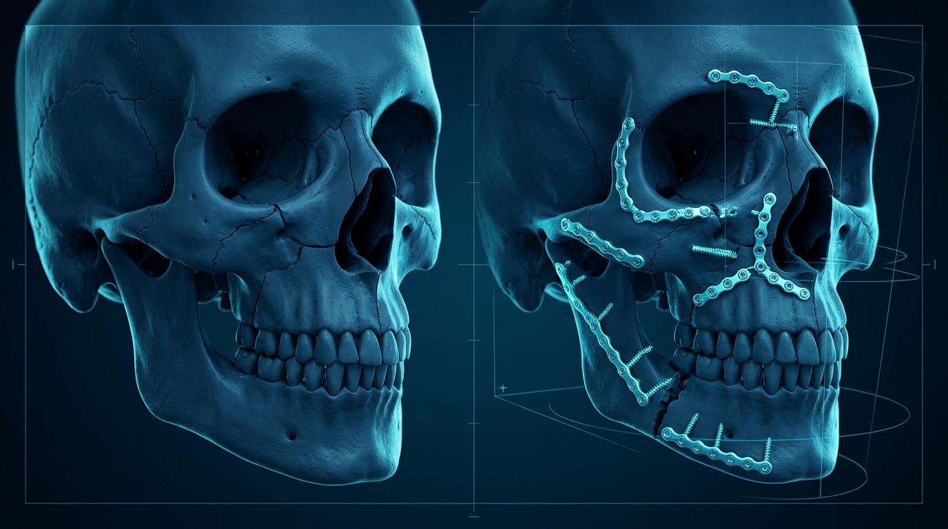 3D Surgical planning of panfacial titanium miniplate reconstruction